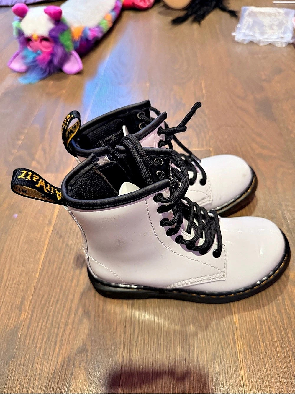 Dr. Martens Kids' Leather Lace-Up Boots Lace-Up Boots US 11 White